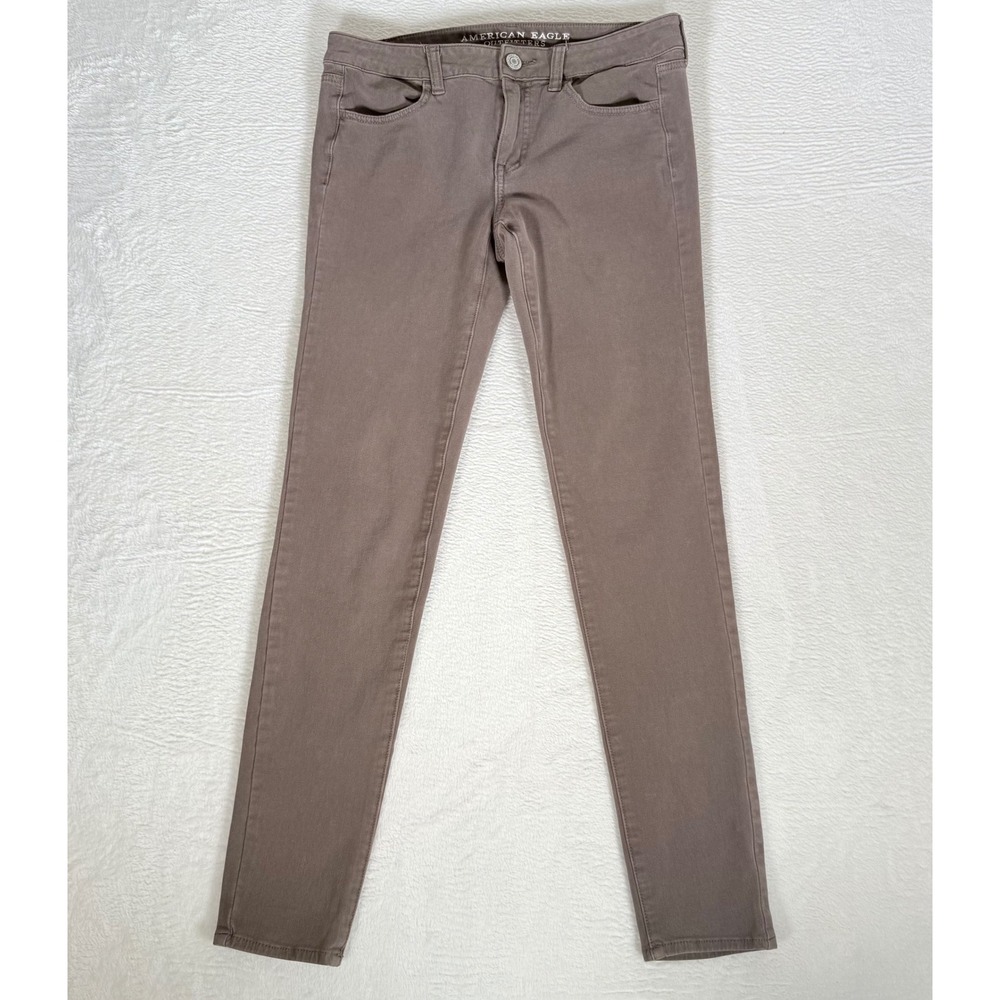 American Eagle 360 Super Stretch Jegging Size 8 Long Taupe Brown Womens